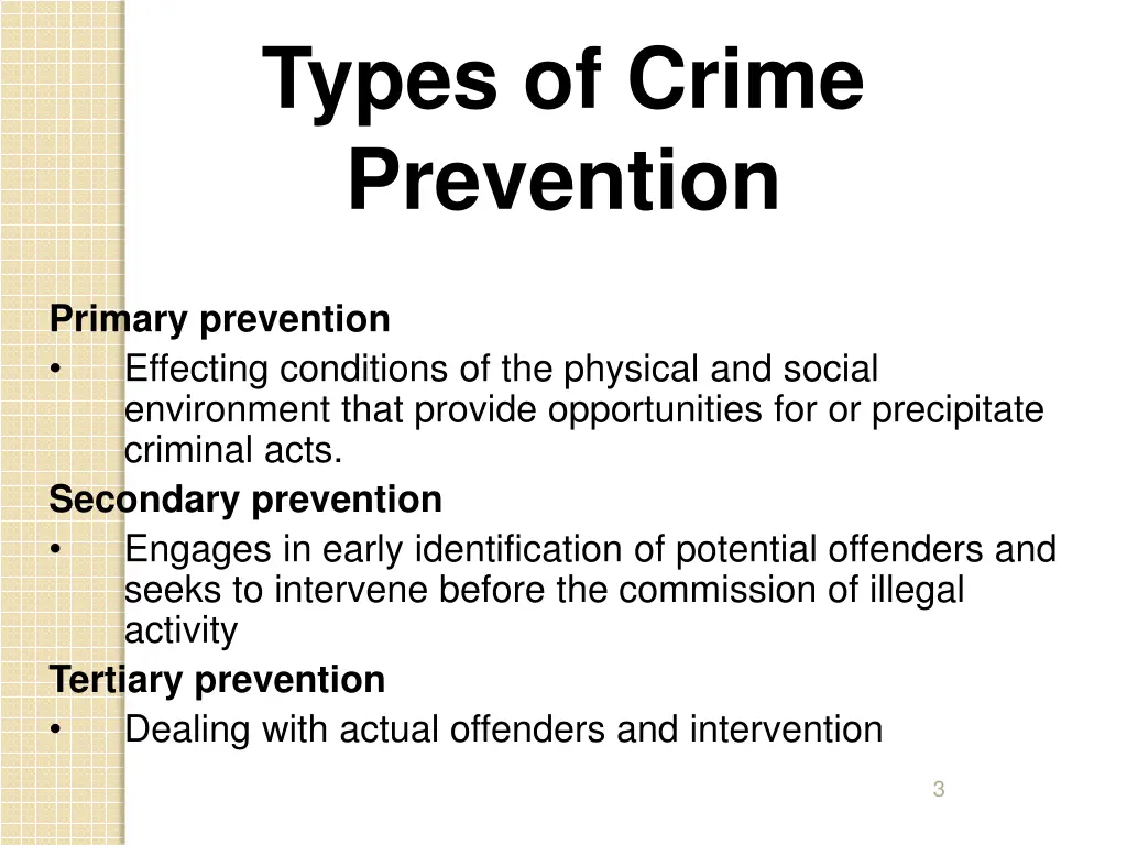 types of crime prevention