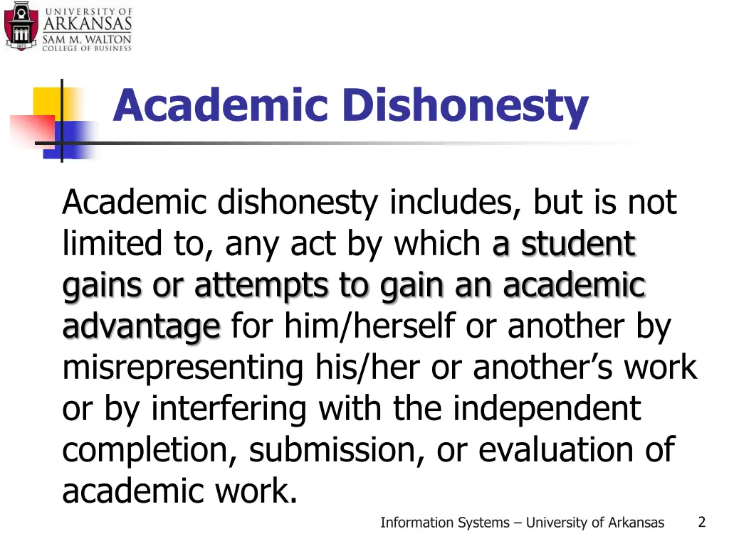 academic dishonesty