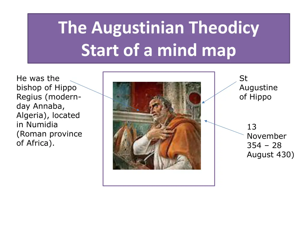 the augustinian theodicy start of a mind map