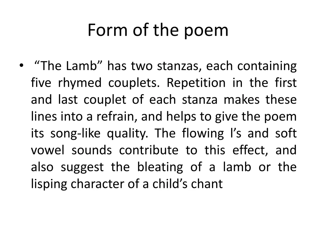 form of the poem