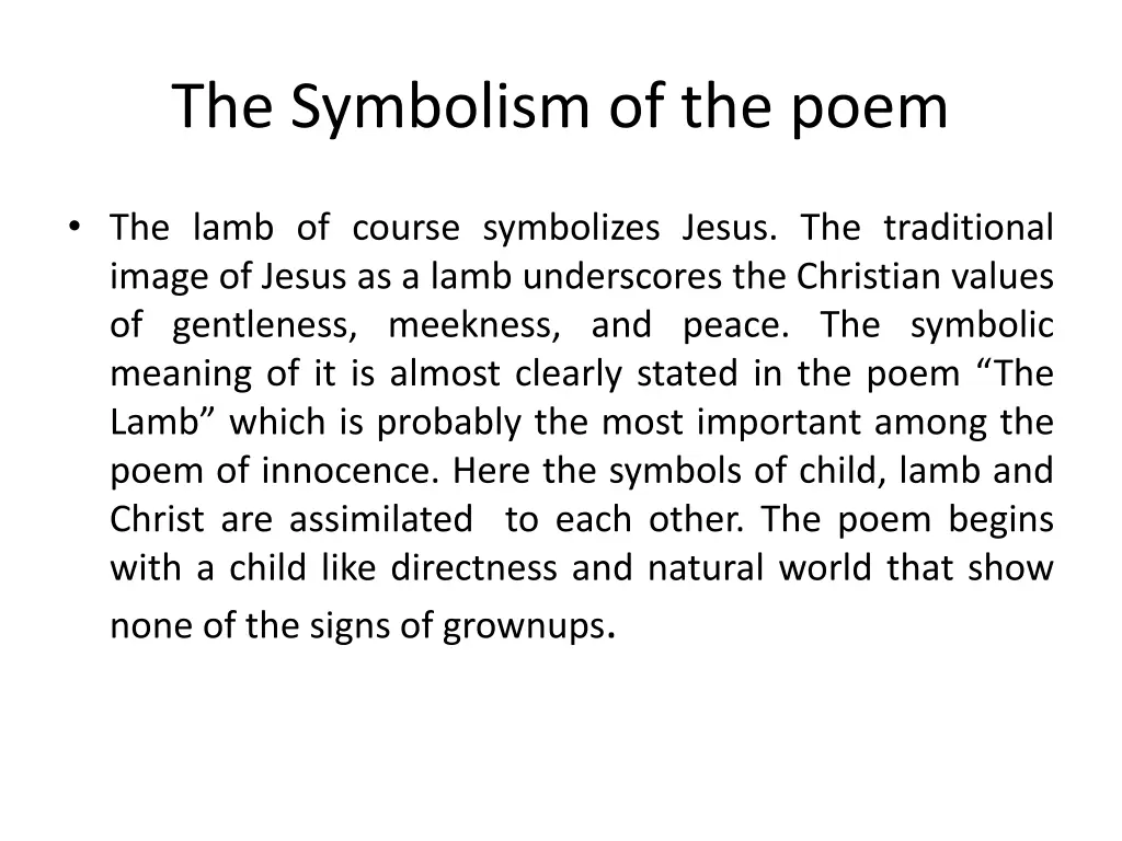 the symbolism of the poem