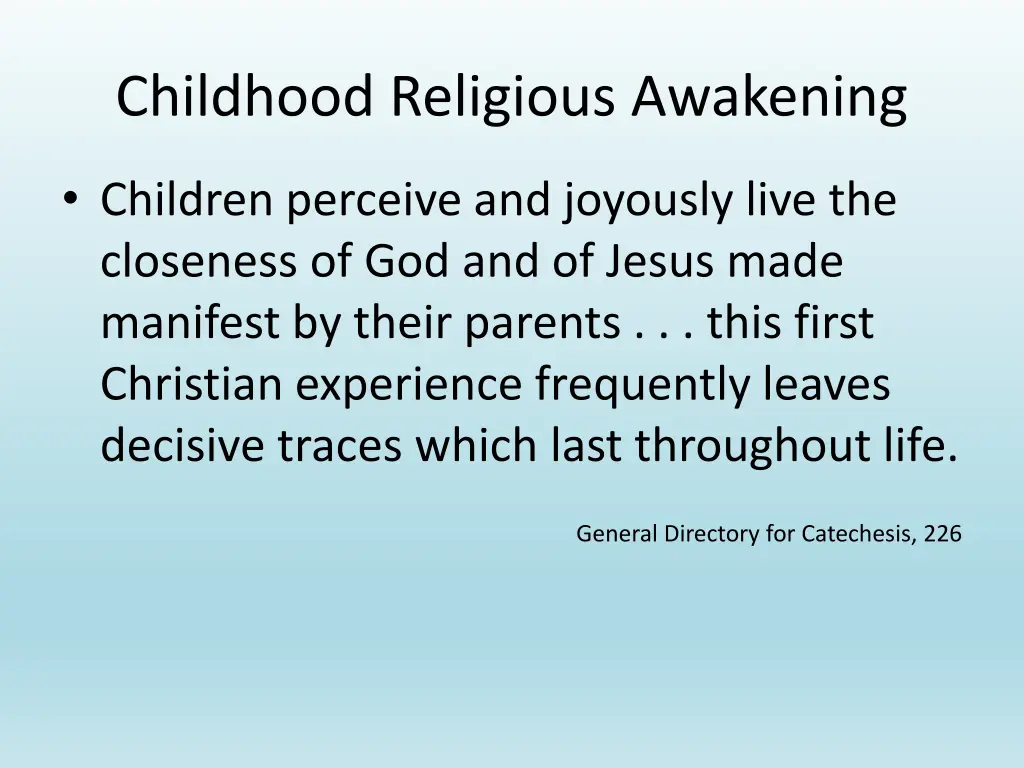 childhood religious awakening