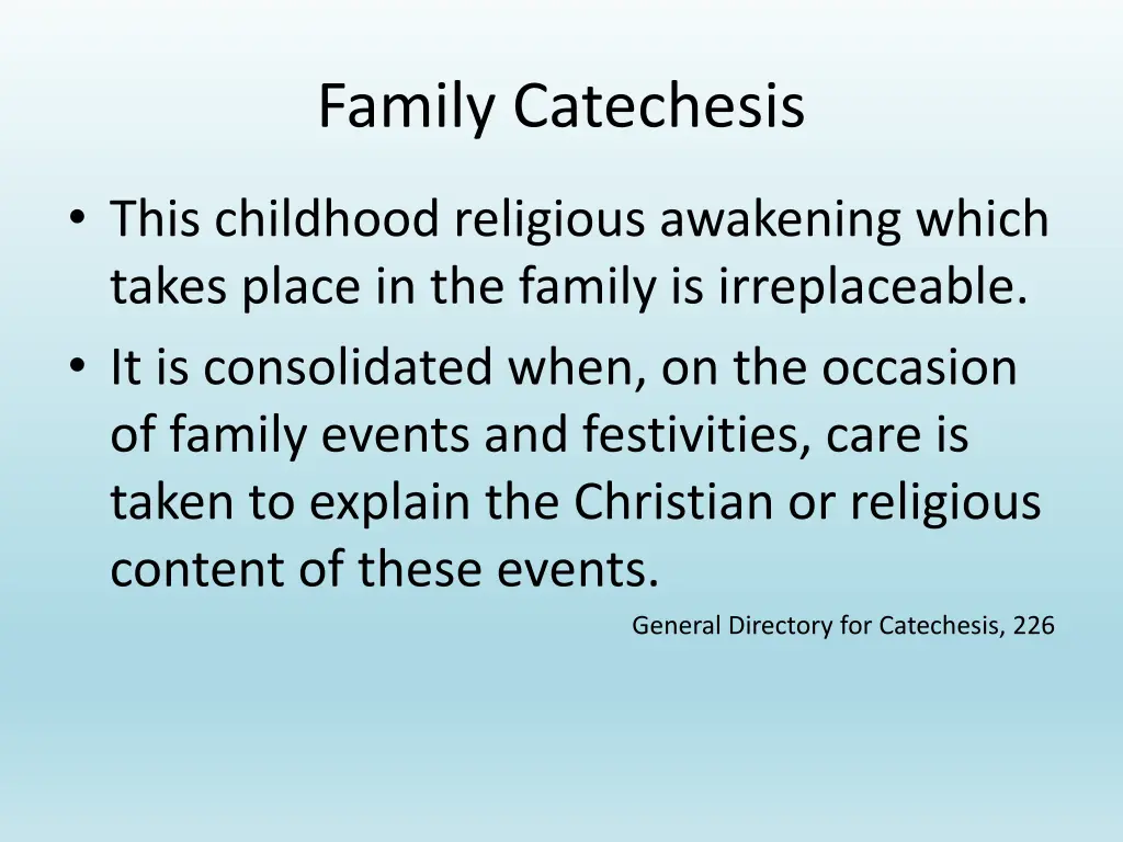 family catechesis