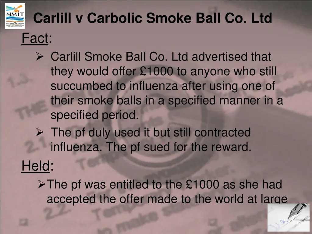 carlill v carbolic smoke ball co ltd fact carlill