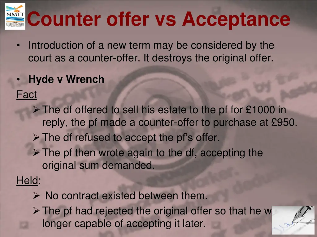 counter offer vs acceptance