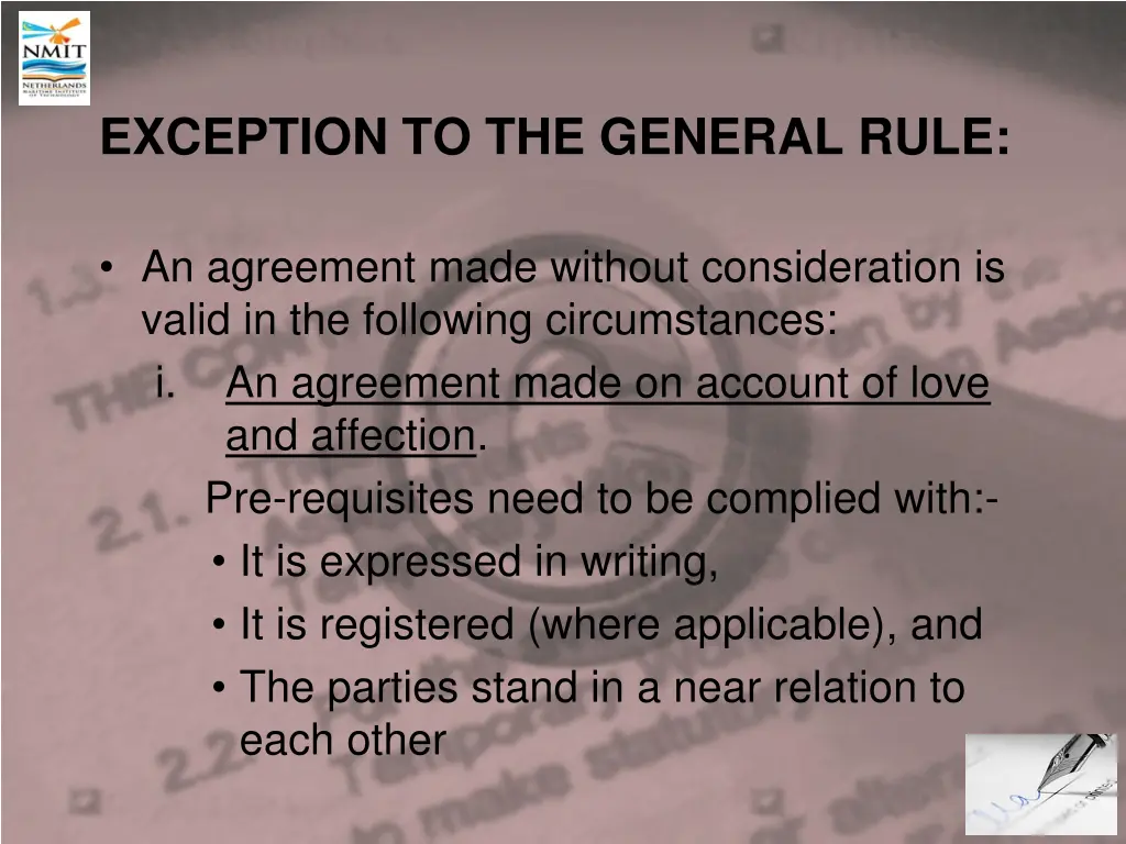 exception to the general rule