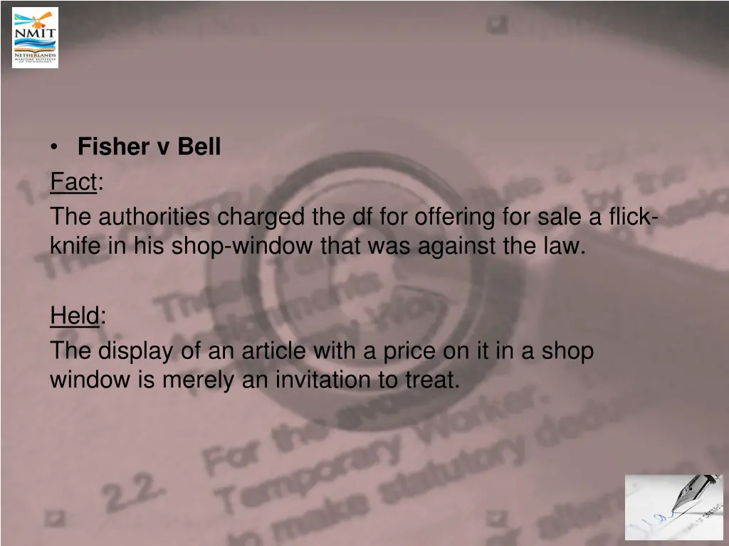 fisher v bell fact the authorities charged