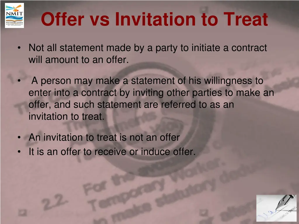 offer vs invitation to treat