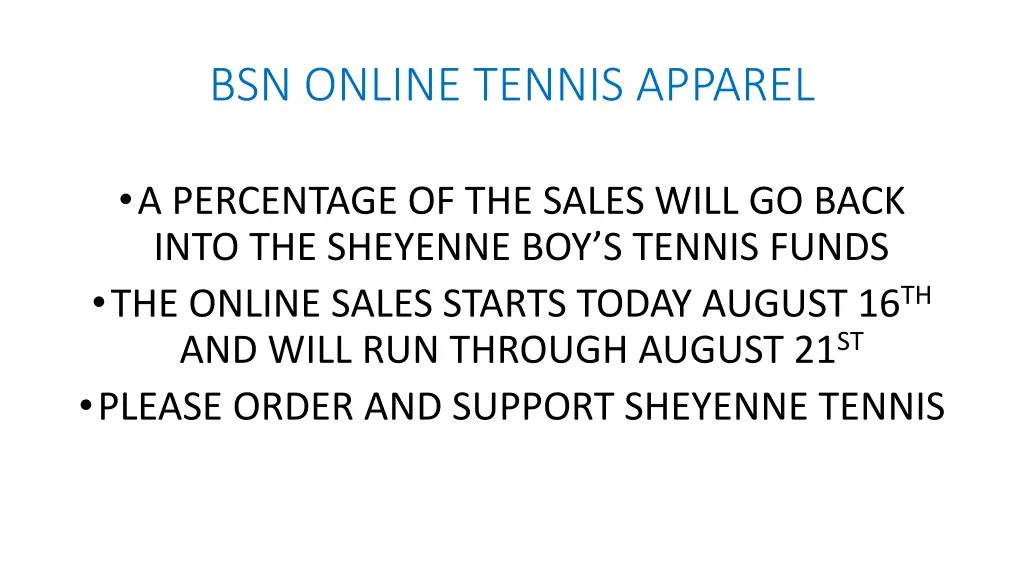 bsn online tennis apparel