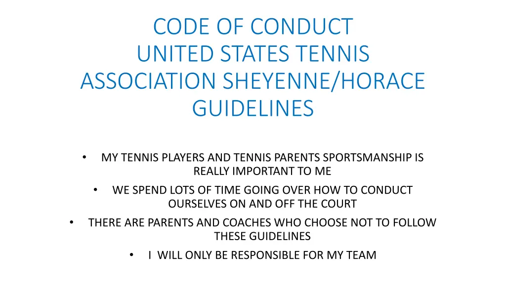 code of conduct united states tennis association 1