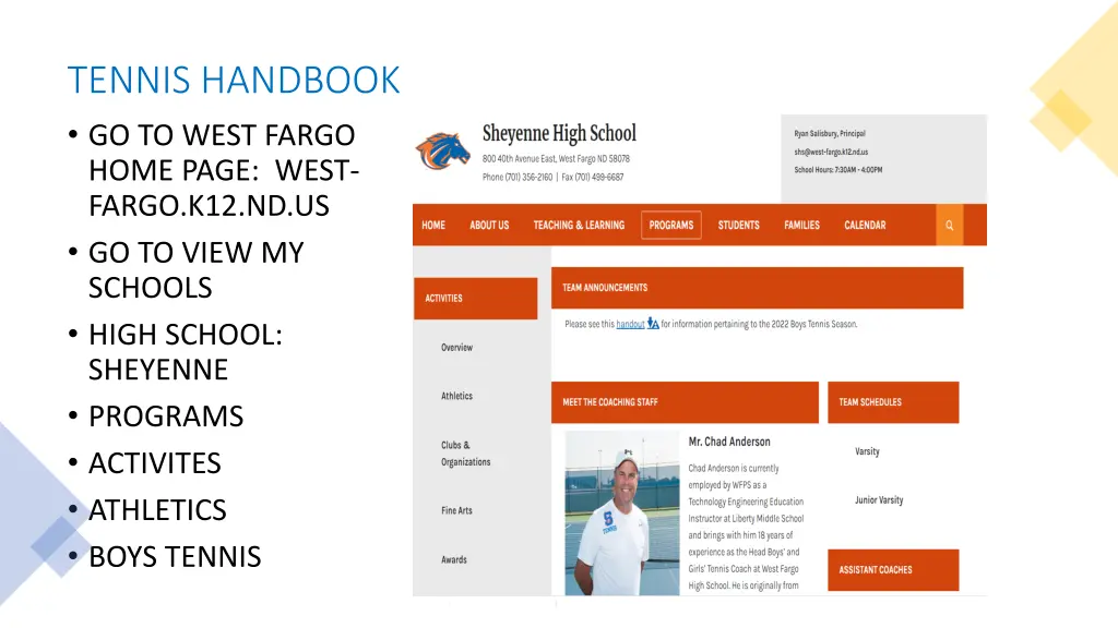 tennis handbook go to west fargo home page west