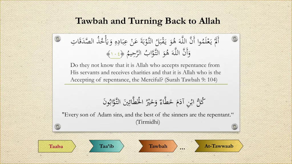 tawbah and turning back to allah