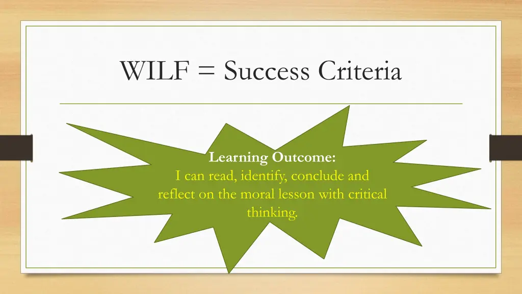 wilf success criteria