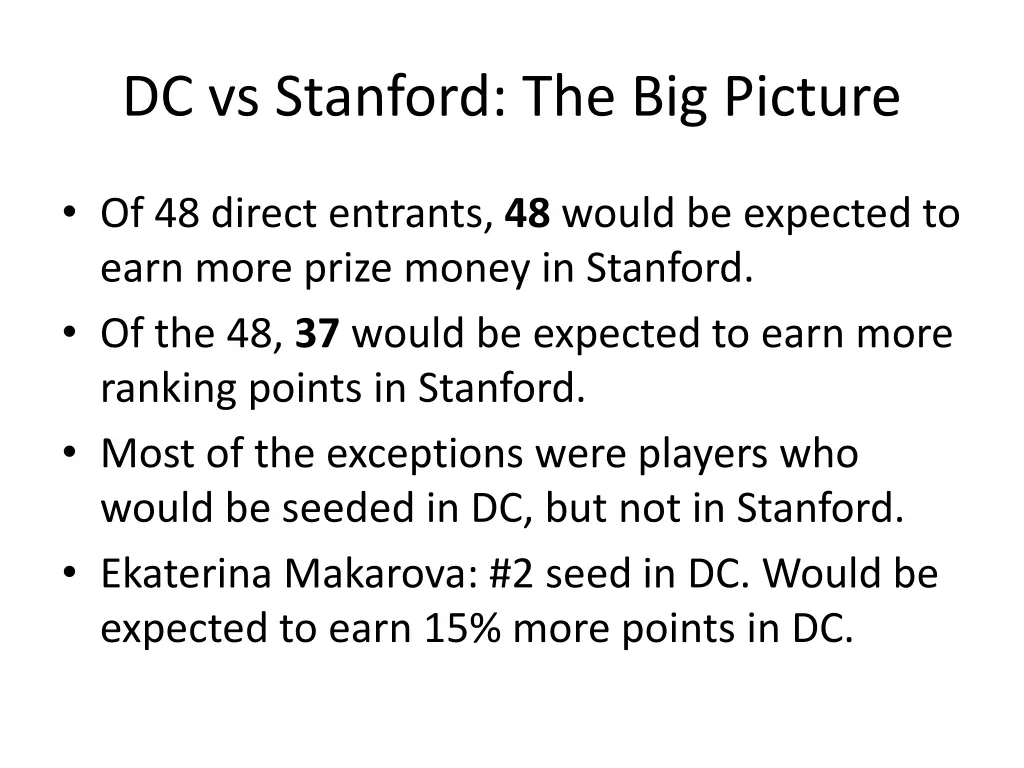 dc vs stanford the big picture