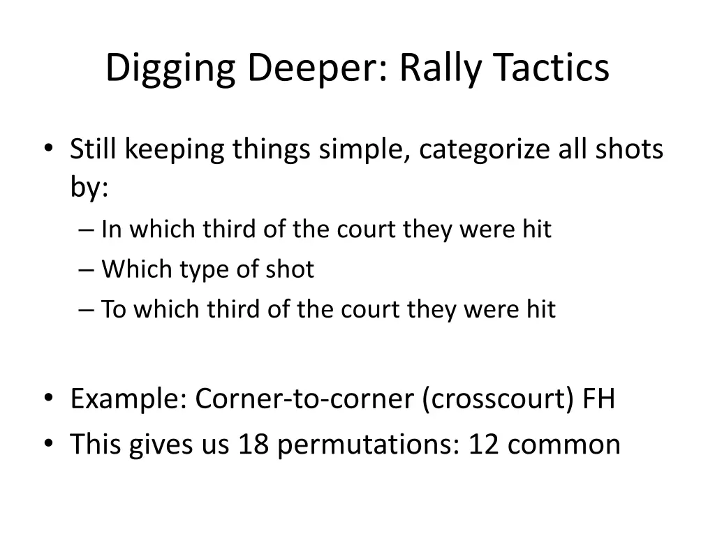 digging deeper rally tactics