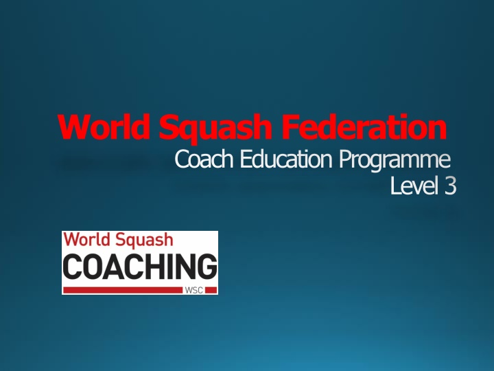 world squash federation coach education programme