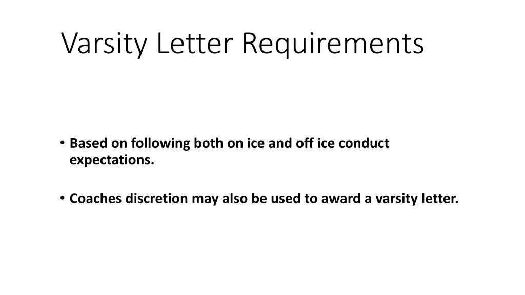 varsity letter requirements