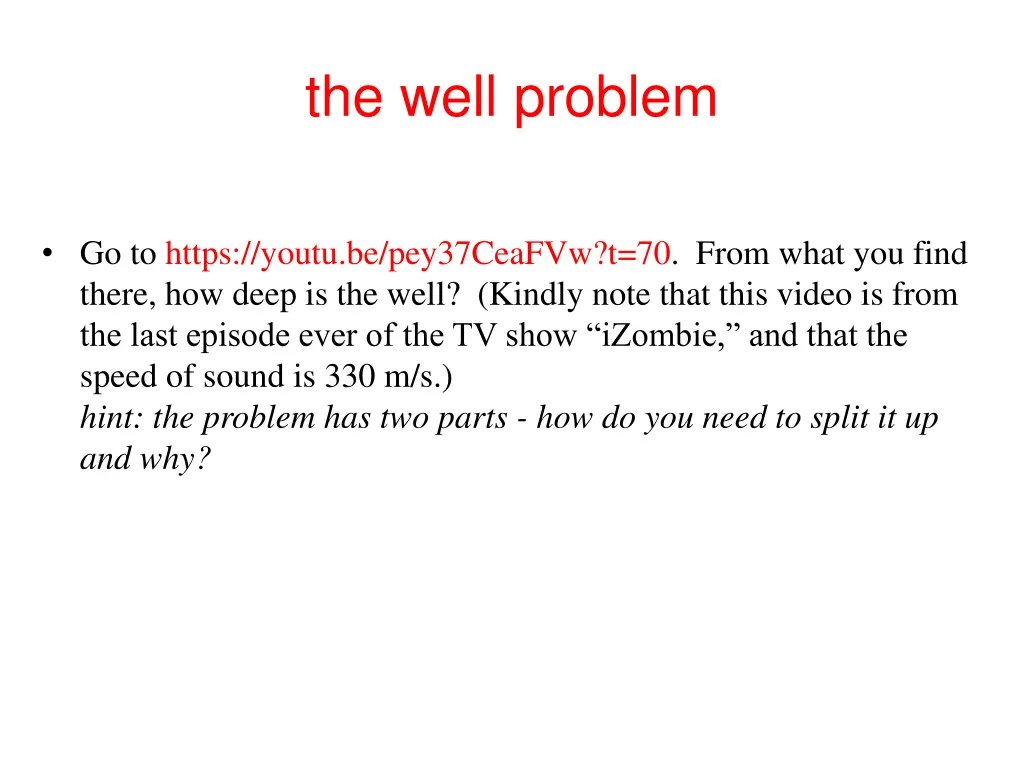 the well problem