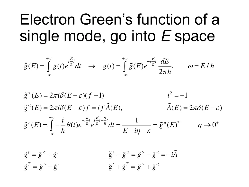 electron green s function of a single mode 1