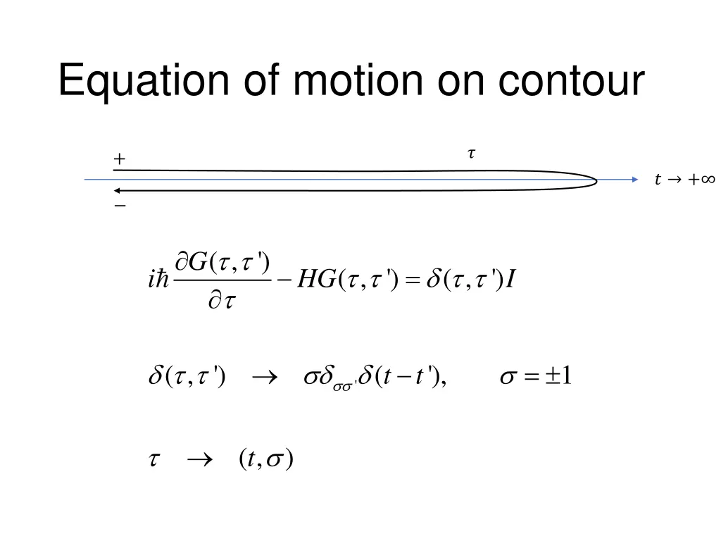 equation of motion on contour