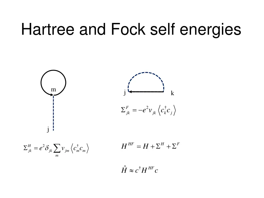 hartree and fock self energies