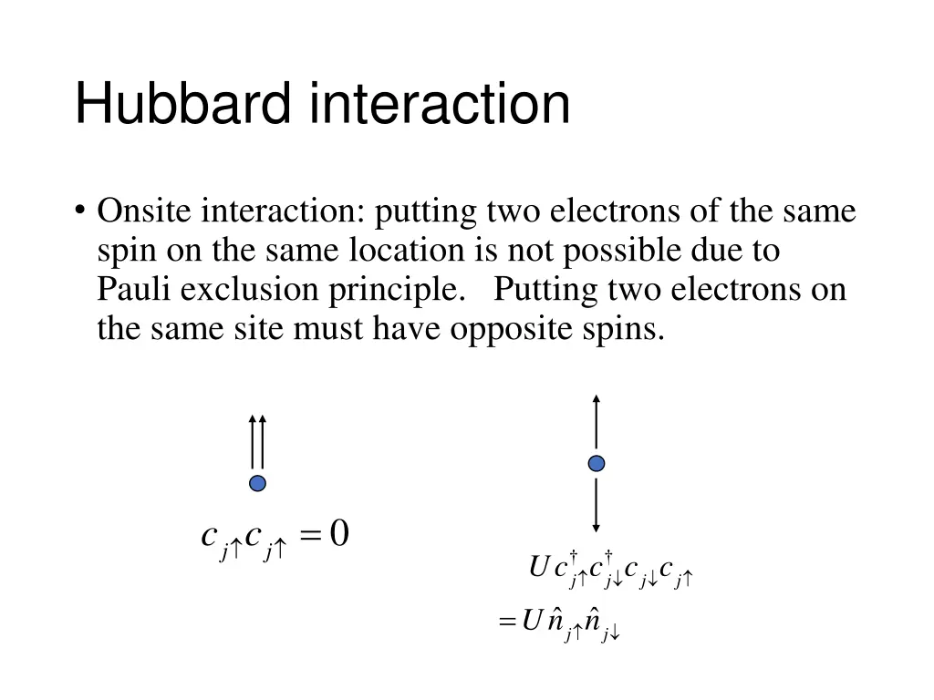 hubbard interaction