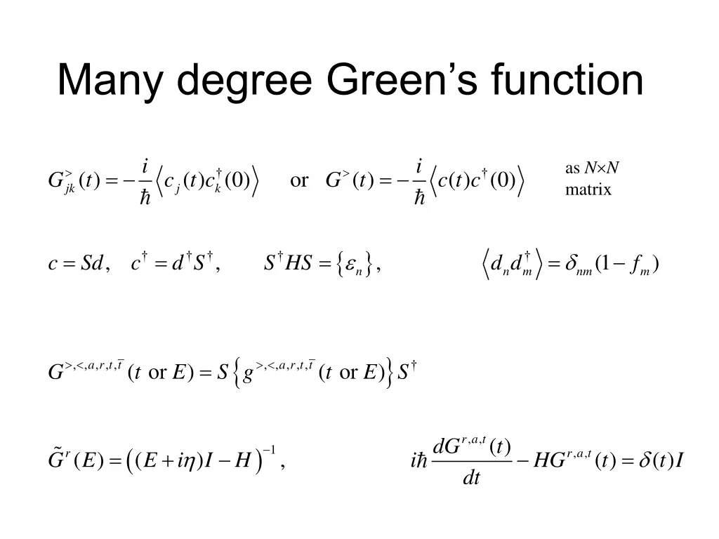 many degree green s function