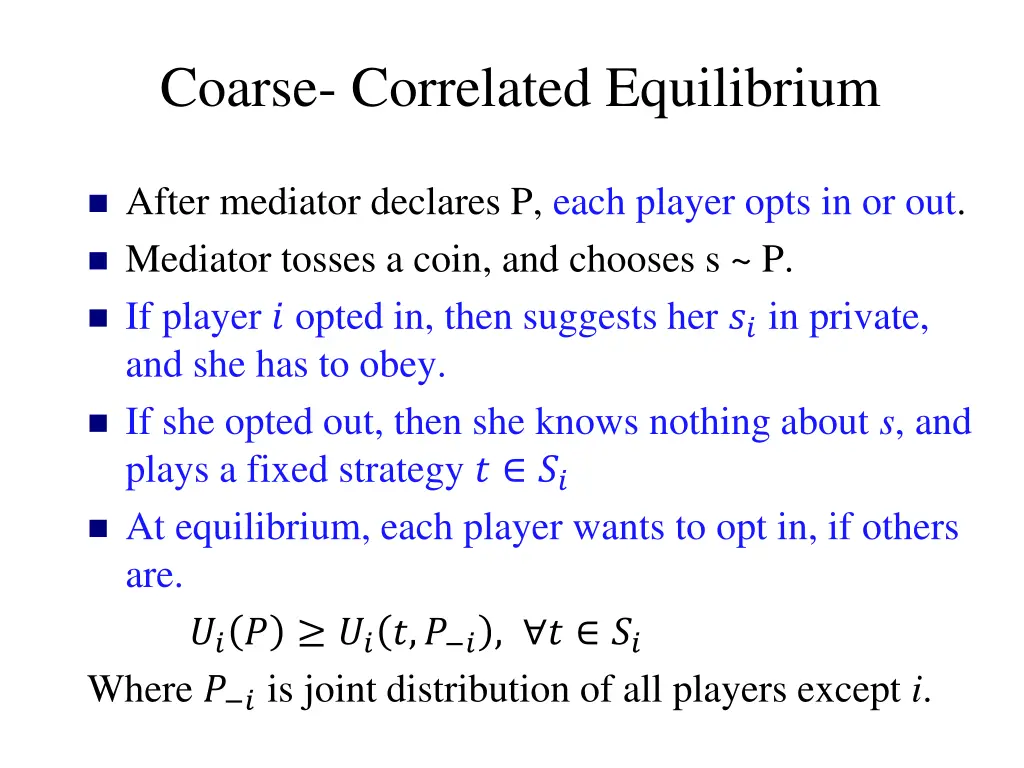 coarse correlated equilibrium