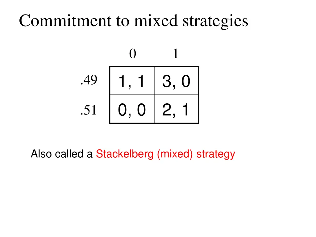 commitment to mixed strategies