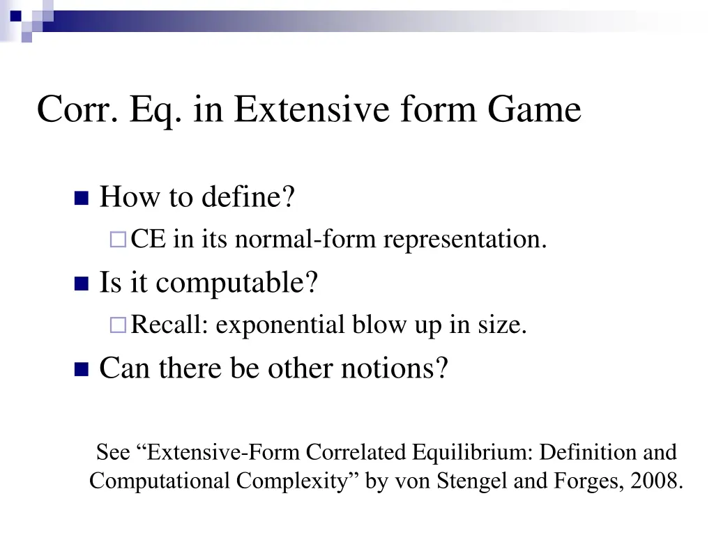 corr eq in extensive form game