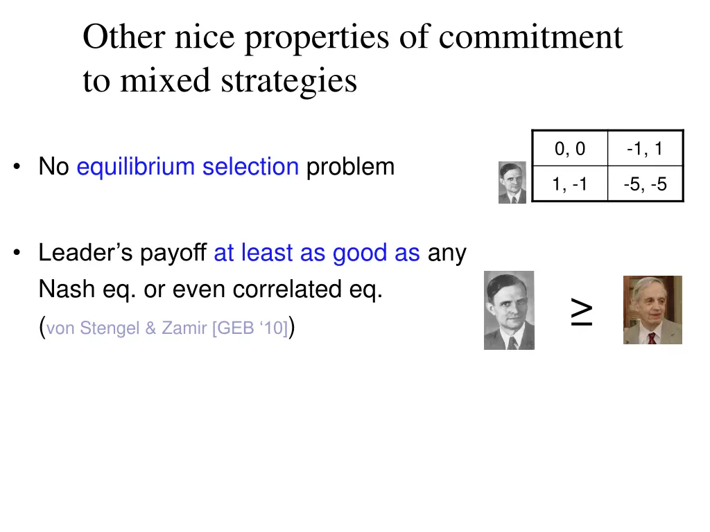 other nice properties of commitment to mixed