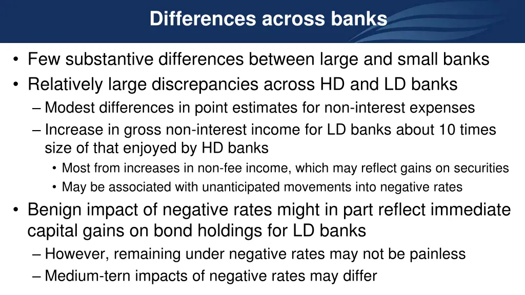 differences across banks 1