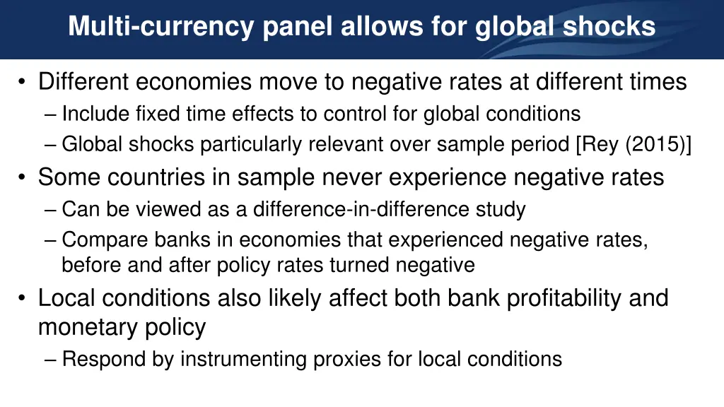 multi currency panel allows for global shocks