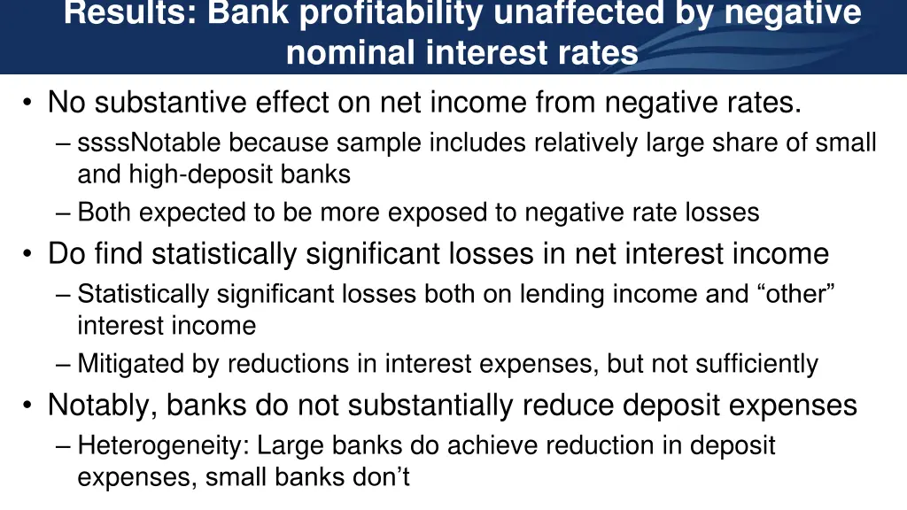 results bank profitability unaffected by negative