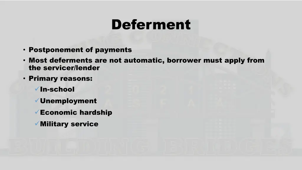 deferment