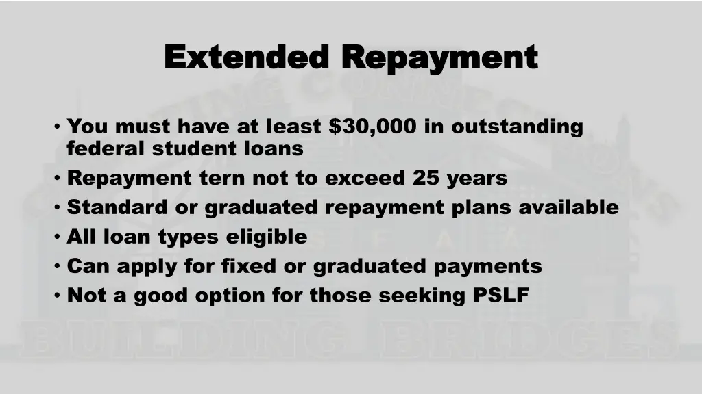 extended repayment extended repayment