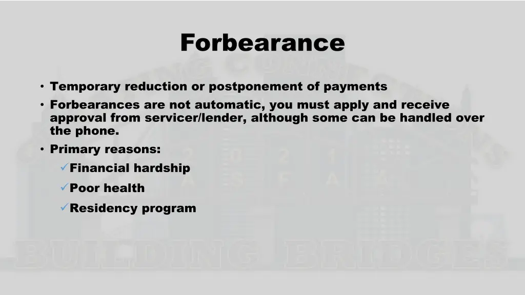 forbearance