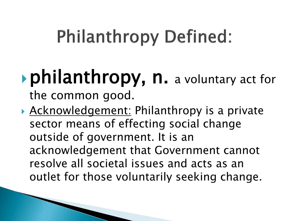 philanthropy n the common good acknowledgement