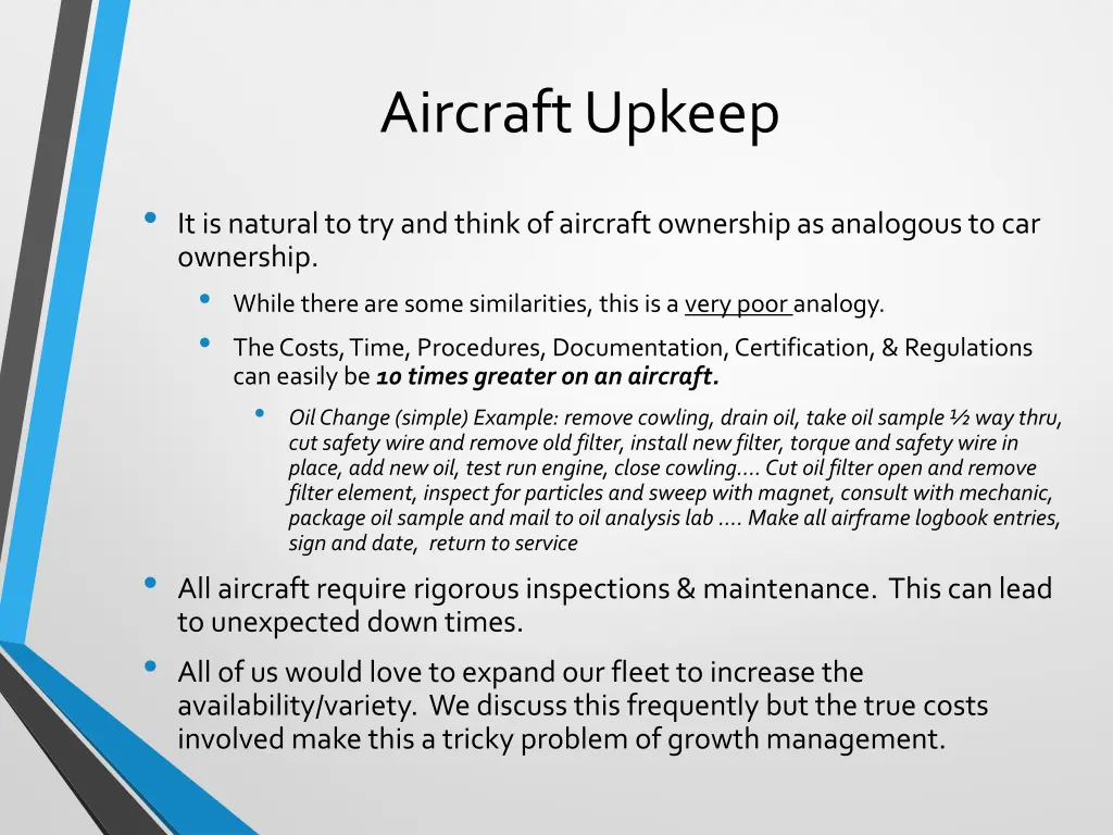 aircraft upkeep