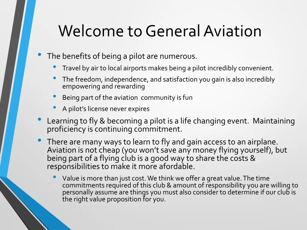 welcome to general aviation