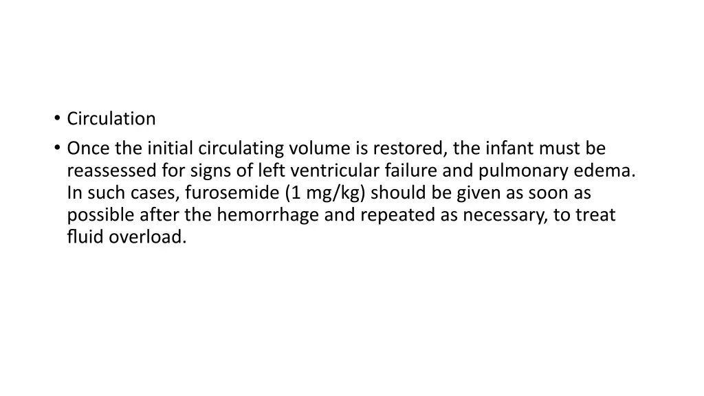 circulation once the initial circulating volume