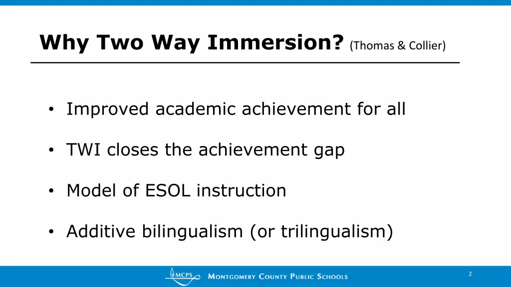 why two way immersion thomas collier