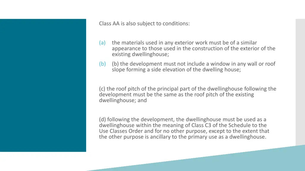 class aa is also subject to conditions