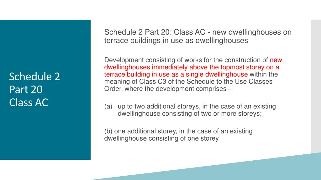 schedule 2 part 20 class ac new dwellinghouses