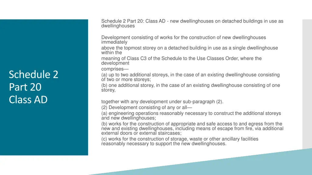 schedule 2 part 20 class ad new dwellinghouses