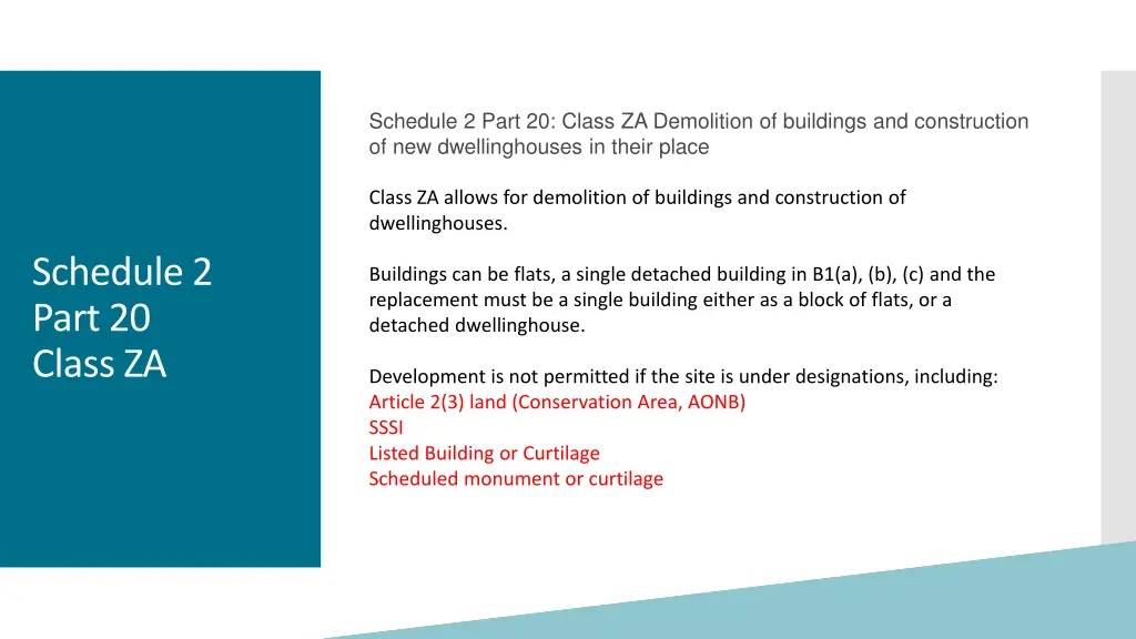 schedule 2 part 20 class za demolition