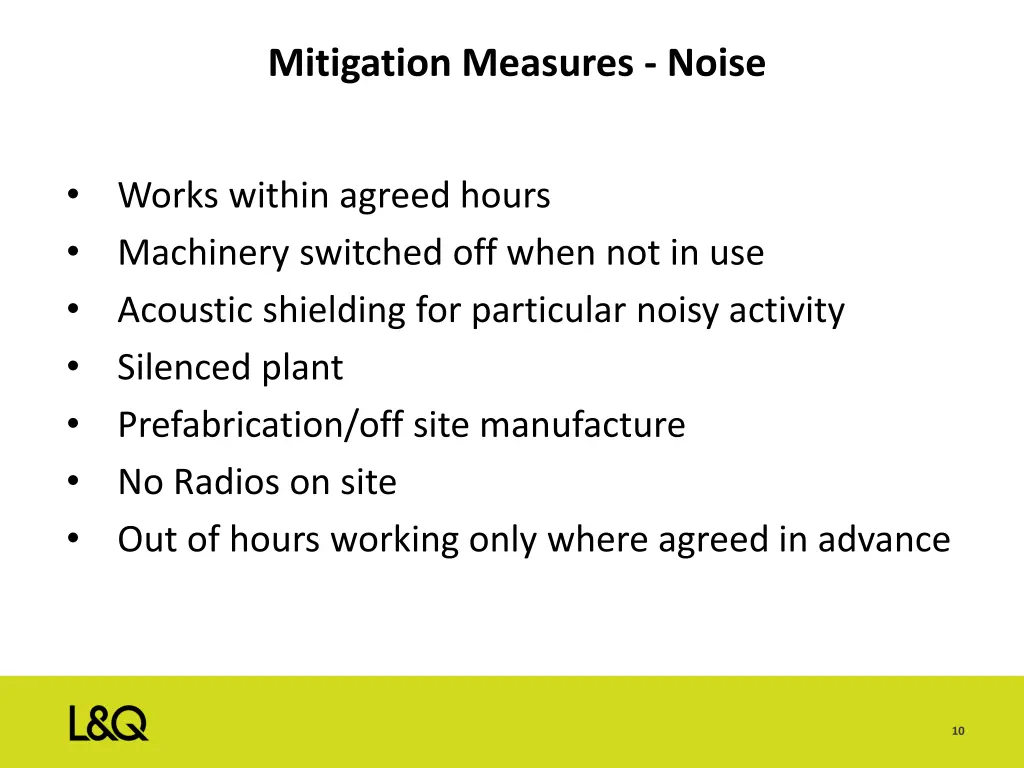 mitigation measures noise