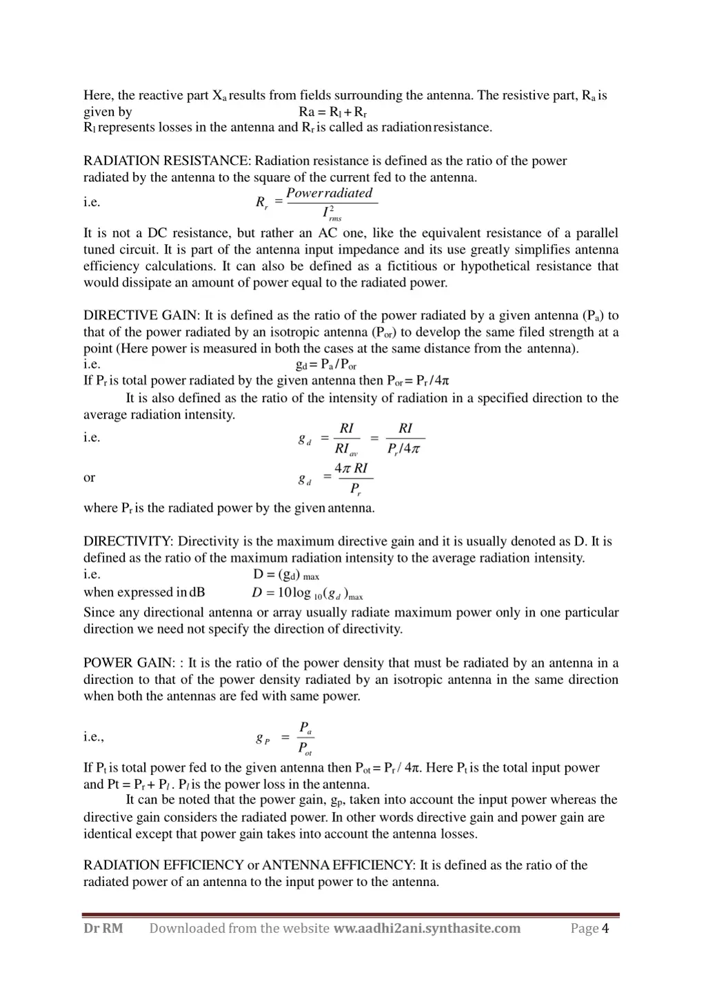 here the reactive part x a results from fields