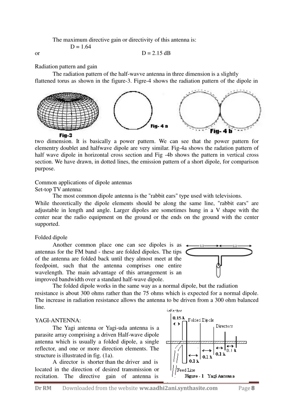 the maximum directive gain or directivity of this