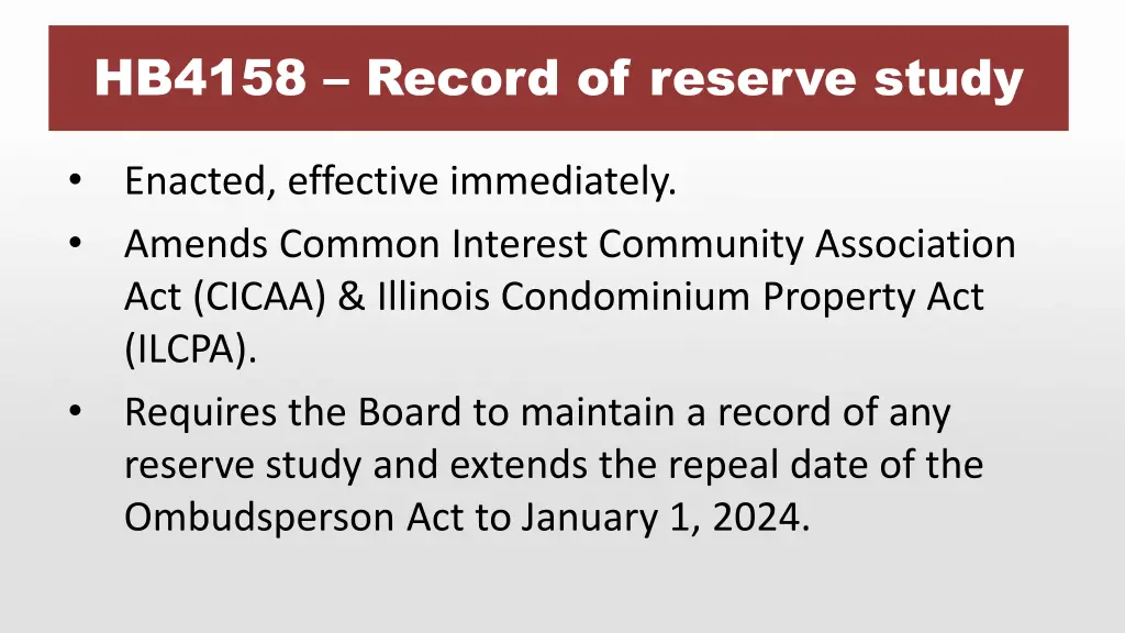 hb4158 record of reserve study